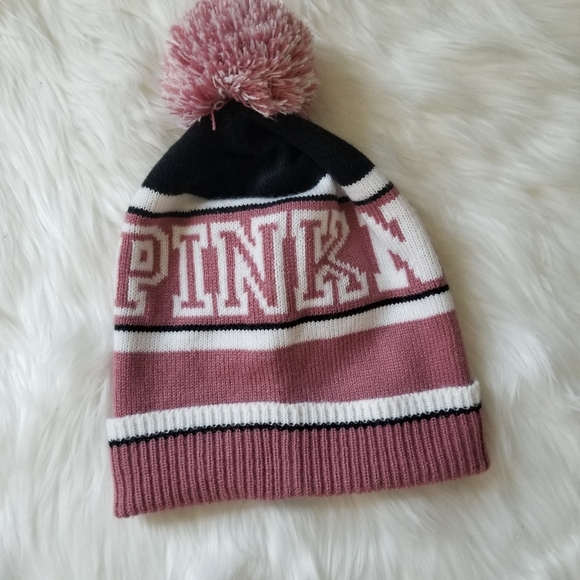 Pink Nation Knit Hat with pom pom - Picture 2 of 9